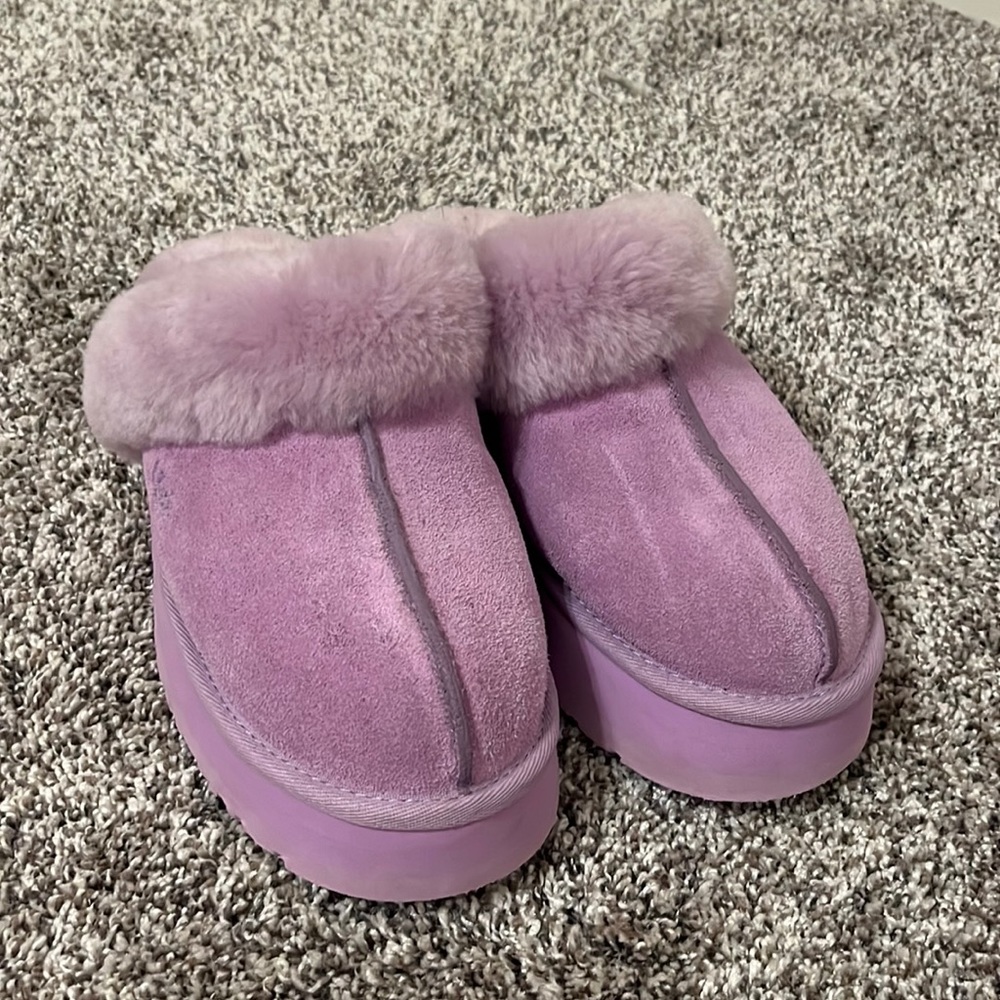 UGG purple platform slippers